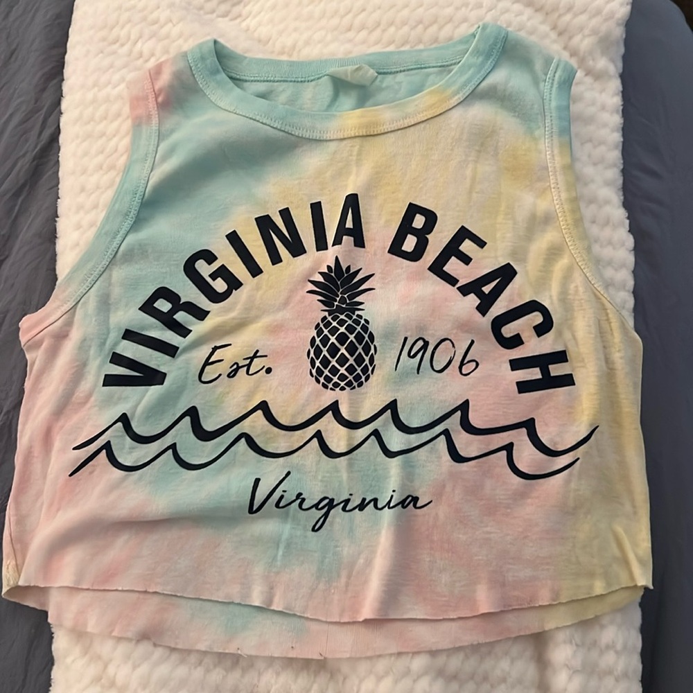 Cropped tie die tank top Virginia beach